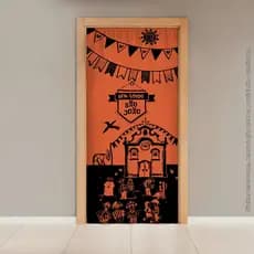 Capa Porta Sublimada Tecido Helanca Tema Festa Junina 0,75x2,10m