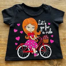 Camiseta Feminina Infantil Juvenil Com Estampa Roupa de Criança