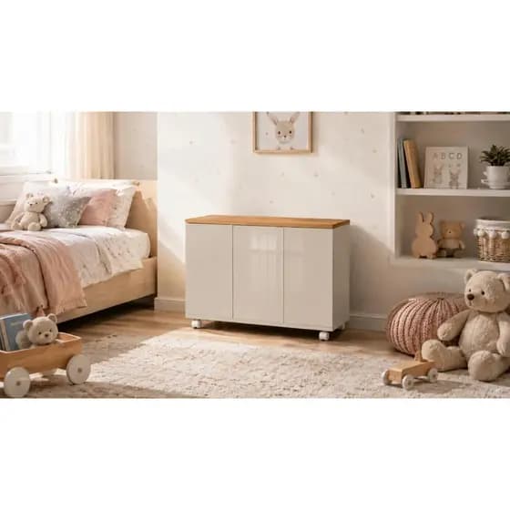 BAU CAIXA KIDS ORGANIZADOR BRINQUEDOS MDF COM TAMPA E RODAS BAÚ TOYS OPÇÃO DE CORES