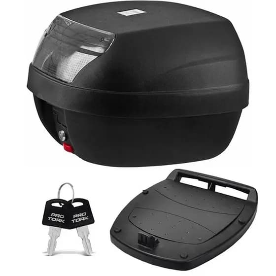 Baú Bauleto para Motos 28 Litros SmartBox Com Refletor Traseiro e Lente Fumê BP-03FM Pro Tork