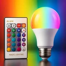 Lâmpada Led Rgbw Bulbo 7w 5w 10w Bivolt E27 com Controle Remoto 16 Cores