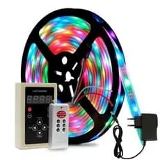 Fita Led Rgb 6803 5 Mts Controle Digital Prova D'água Ip67 Com Fonte