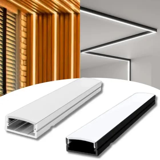6 Metros Perfil de 1m cada Sobrepor Branco Preto 1707 Alumínio Slim Para fita LED Gesso DryWall