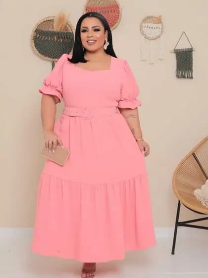 Vestido Midi Moda Evangelica com Cinto, do P ao G3 Congresso, Madrinha, Casamento, Moda Modesta