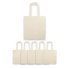 Kit 5 Ecobag Bolsa Sacola Lisa Sustentável Algodão Cru Mercado Básica Dia a Dia