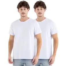 KIT 2 Camiseta Básica Masculina Lisa 100% Algodão