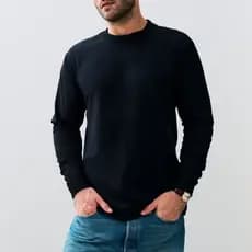 Camiseta Masculina Blusa Manga Longa Algodão Punho Elástico