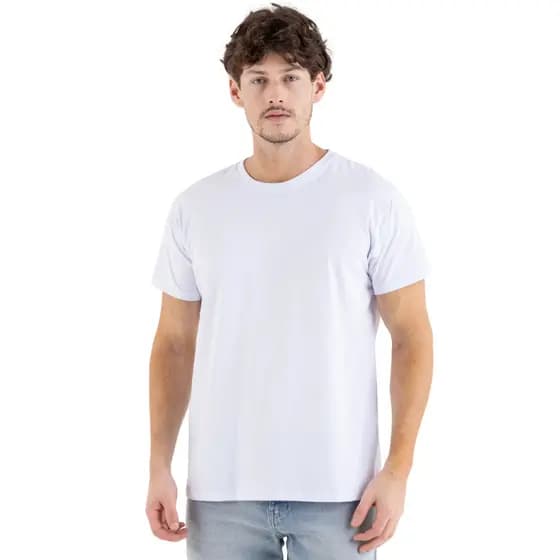 Camiseta Basica Masculina 100% Algodão Corte Regular Fio 30/1 Malha Confortável para o Dia a Dia