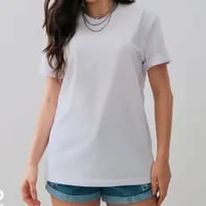 Camiseta Lisa Feminina Gola Redonda 100% Algodão