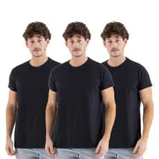 Kit 3 Camisetas Básica Masculina Lisa 100% Algodão Casual e Dia a Dia