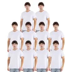 Kit 10 Camiseta Masculina Lisa Básica 100% Algodão