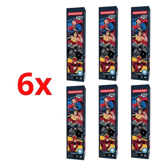 6x Gel Infantil Dentalclean Liga da Justiça Tutti Frutti  50g