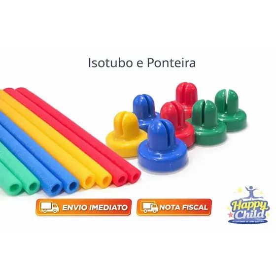 Kit Isotubos Blindados + Ponteiras Resistentes Para Cama Elastica / Pula Pula / Piscina de Bolinha
