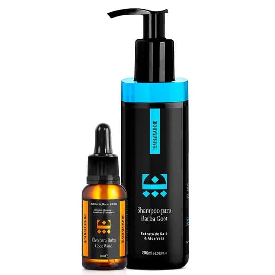 Kit Óleo para Barba Goot Wood + Shampoo Barba Goot Embaixador 200ml