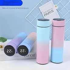 500 Ml Garrafa Térmica Inox Inteligente Com Medidor De Temperatura Ideal Para Viagens Escritório