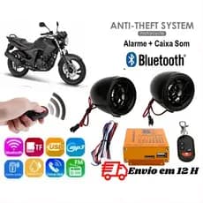 Caixa de Som para Moto Bluetooth MP3 FM USB SD com Controle e Alarme