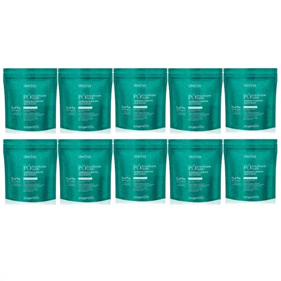 Kit 10 Pó Descolorante Amend Camomila Aloe Vera e Silicone 300g
