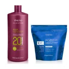 Pó descolorante Amend 12 óleos + ox 950ml oferece proteção contra o ressecamento da descoloração