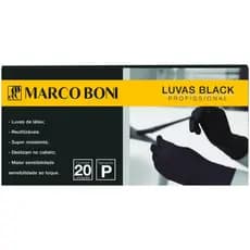 Luva Em Latex Marco Boni Black 20 Unidades Tamanho P
