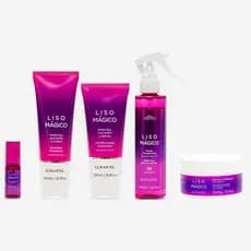 Kit  Liso Mágico Shampoo Condicionador Fluido óleo e Máscara