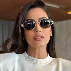 Óculos De Sol Óculos de Sol Feminino Óculos de Sol Paty Óculos de Sol Vintage Oval Armação Lente