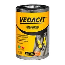 Fita Manta Asfaltica Auto Adesiva Aluminizada 20 cm com 10 mts Vedacit