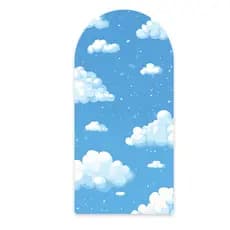 Capa Painel Romano Decorativo Tema Céu Azul com Nuvens Fundo Decorativo Versátil