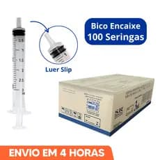 Seringa 3ml Bico Encaixe Luer Slip Descartável Marca SR