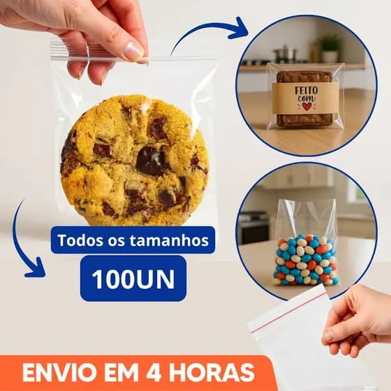 Saco Plástico Adesivado Transparente 100un Ultra Resistente
