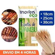 Espeto De Churrasco Bambu Espetinho 50un Inoven