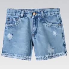 Shorts Jeans Infantil Menina Barra Estilo HERING Original Moda Kids Conforto Qualidade Casual
