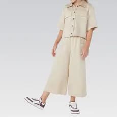 Calca Infantil Menina Pantalona Lyocel Cos Ajustavel HERING Original Moda Kids Estilo Conforto
