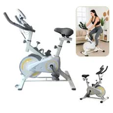 Bicicleta Ergométrica Spinning Branca Com Roda Inércia Fitness Suporta 120Kg Digital ENVIO IMEDIATO
