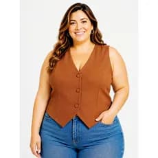 Colete Plus Size Feminino Colete Alfaiataria  Social Moda Atual