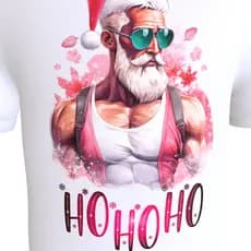 Camiseta Poliéster Feliz Natal Papai Noel Fitness Musculoso Básica Babylook Camisa Blusa Boas Festas