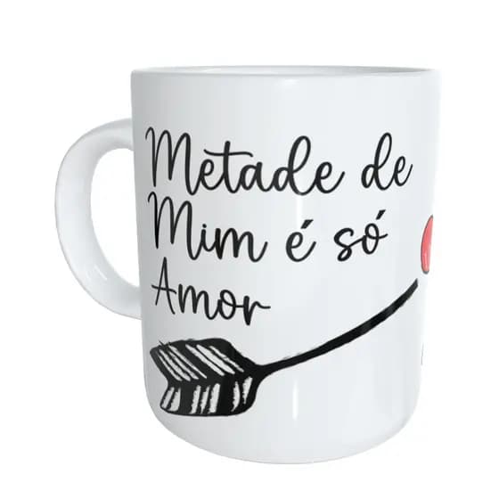 Caneca de Porcelana 325 ml - Dia dos Namorados - Dia do Sexo - Dia do Casal Aniversário de Casamento