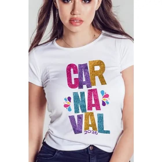 Camiseta 100% Poliéster Carnaval / Camisa de Folia / Blusa Carnafolia Carnavalesca