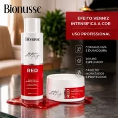 Tonalizante Vermelho Intenso - Máscara Matizadora Cabelo - Sem Amônia Resultado 100% Natural