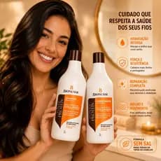 Kit Shampoo e Condicionador Hidratação Intensa 1 Litro - Sem Sal - Biotina - Colágeno