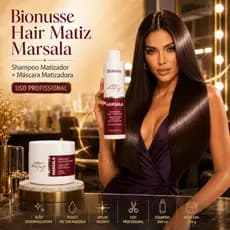 Kit Máscara e Shampoo Tonalizante Marsala Intenso - Sem Amônia - Resultado 100% Natural