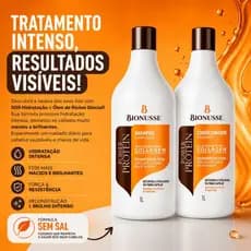 Shampoo e Condicionador Hidratação Intensa 1 Litro - Sem Sal - Biotina - Colágeno