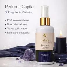 Perfume Capilar Feminino Spray Mistério 60ml - Uso diário - Fixação Prolongada - Leve e Não Oleoso