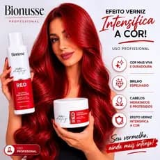 Kit Matizador Máscara Tonalizante Vermelha + Shampoo - Sem Amônia Resultado 100% Natural