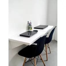 Mesa Suspensa 2 Unidades Para Estudos Home Office Escritório Computador MDF Branco fosco