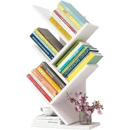 Livreiro Em MDF Branco Nicho Com Prateleiras Para Livro Decoração De Mesa 60x31