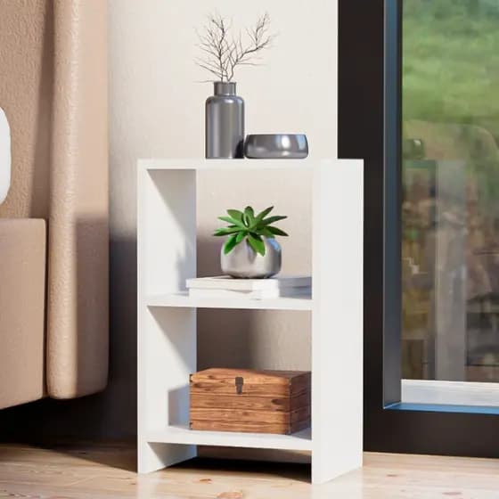 Nicho para Quarto Mesa de Cabeceira Nicho Decoração Para Quarto MDF Branco Fosco texturizado