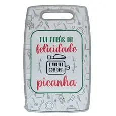 Tábua de Corte Personalizada 37x23cm Para Cozinha Churrasco Carne Legumes e Frutas Frases Exclusivas
