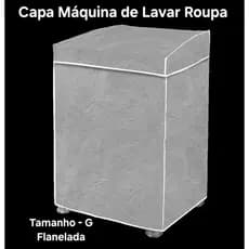 Capa Maquina de Lavar Flanelada Cinza Perolizada G