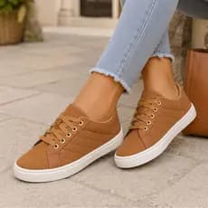 Tênis Feminino Matelassê Do 34 Ao 39 Sola de PVC Antiderrapante Sapatênis Casual do Dia a Dia Inverno 2026 Super Leve