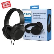 Fone De Ouvido Preto TAH2005BK com Fio e Conector P2 e P10 Cabo 2metros Philips Original